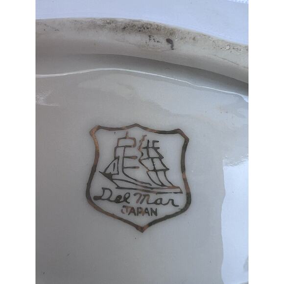 Vintage Del Mar Trinket Dish / Ashtray Gold Rose Floral Japan Art Porcelain - Picture 6 of 10